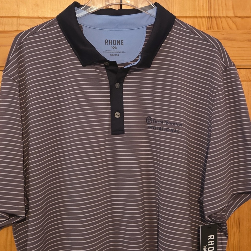 New Rhone Golf Polo Shirt Men's XXL Performance UPF 50 Shadow Plum Purple Naples